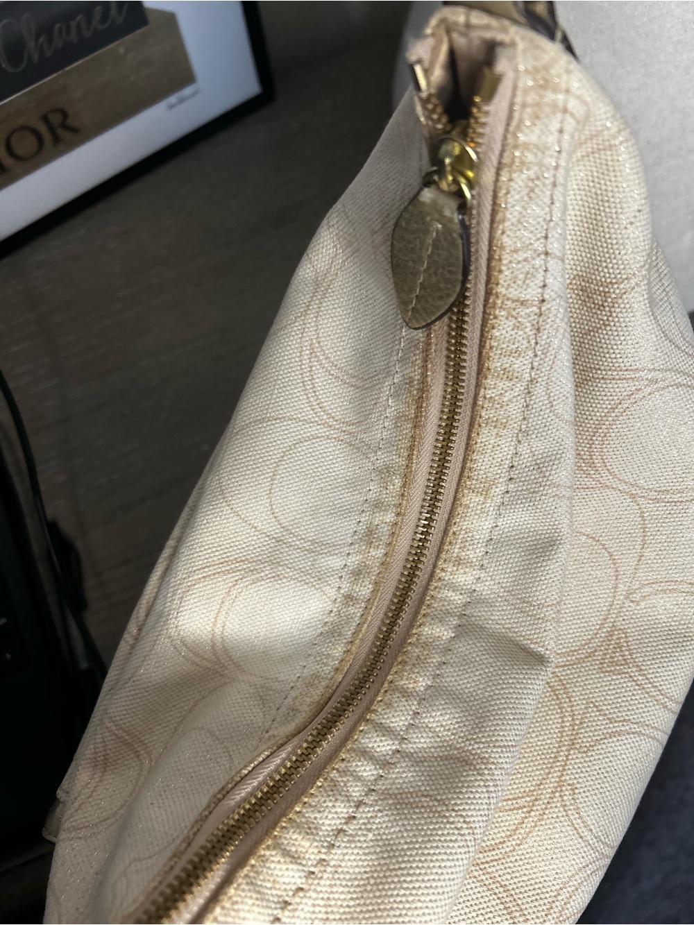 COACH Penelope Signature Convertible Shoulder Bag – Ivory Linen & Leather - Picture 8 of 11